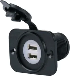 12-24V DUAL USB REC W/PLATE