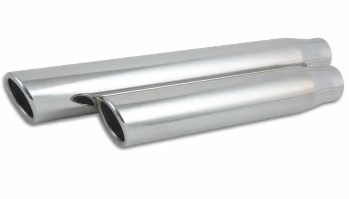 4in Round Stainless Steel Tip (Single Wall, Angle Cut) – 2.5in inlet, 18in long