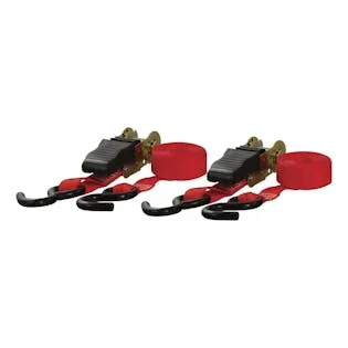 CURT 83001 10′ Red Cargo Straps with S-Hooks (500 lbs, 2-Pack)