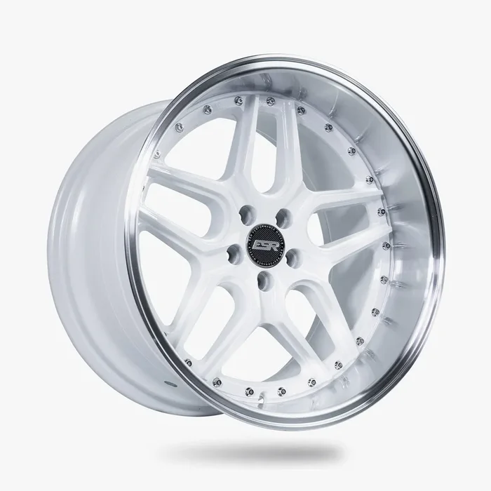 ESR Wheels CS15 18″ 5×112 (Custom Drill) Gloss White w/ Machined Lip
