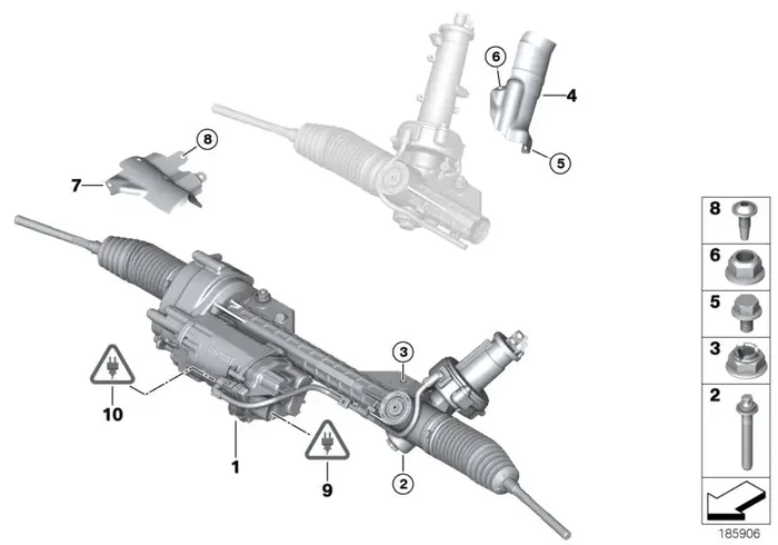 Genuine BMW 32106872478 E91 E92 E88 Exch. Steering Box, Electr. (Inc. X1 20d ed, 120d & 116d)
