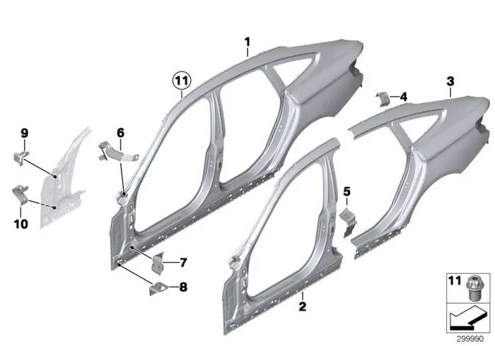 Genuine BMW 41007334021 F36 F36 Left Rear Side Panel (Inc. 440iX, 430dX & 418d)