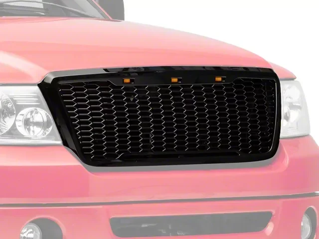 RedRock Baja Upper Replacement Grille with LED Lighting; Gloss Black (04-08 F-150)Find parts that fit my vehicle
