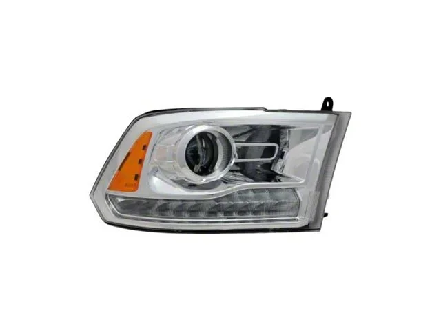 Replacement Halogen Headlight; Chrome Housing; Clear Lens; Passenger Side (13-15 RAM 1500 w/ Factory Halogen Projector Headlights)Find parts that fit my vehicle