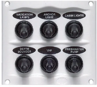 SWITCH PANEL 6 GANG WHITE